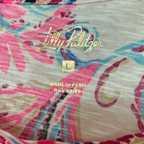 Lilly Pulitzer NWT Etta “Coconut Flitting About” Paisley Top in Ladies Large - Picture 7 of 13